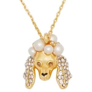 Kate Spade Pearl & Stone Poodle Pendant Necklace